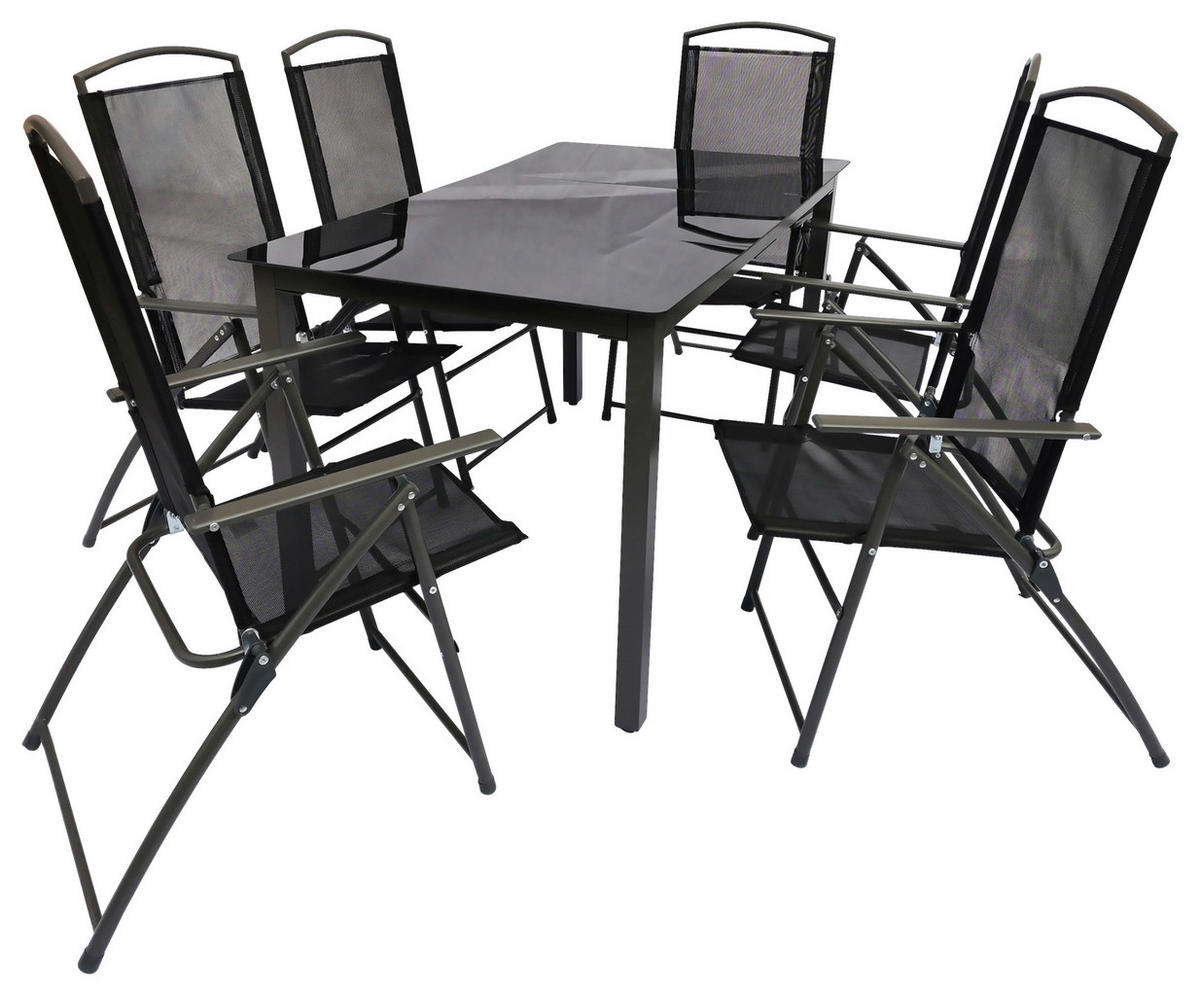 VCM Gartensitzgruppe anthrazit Stahl B/H/L: ca. 140x76x80 cm Gartensitzgruppe - anthrazit (80,00/140,00/76,00cm) - VCM