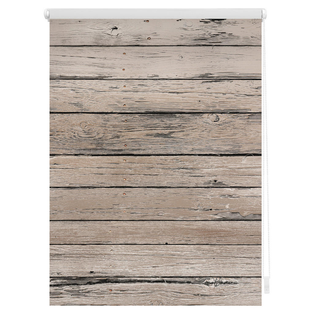 Thumbnail - Verdunkelungsrollo Bretter Vintage braun B/L: ca. 90x150 cm