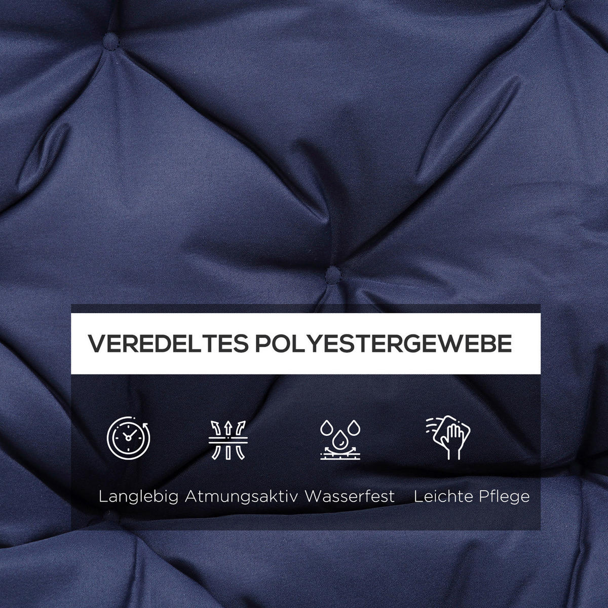 Outsunny Bankauflage blau Polyester B/H/L: ca. 150x8x98 cm Bankauflage - blau (98,00/150,00/8,00cm) - Outsunny