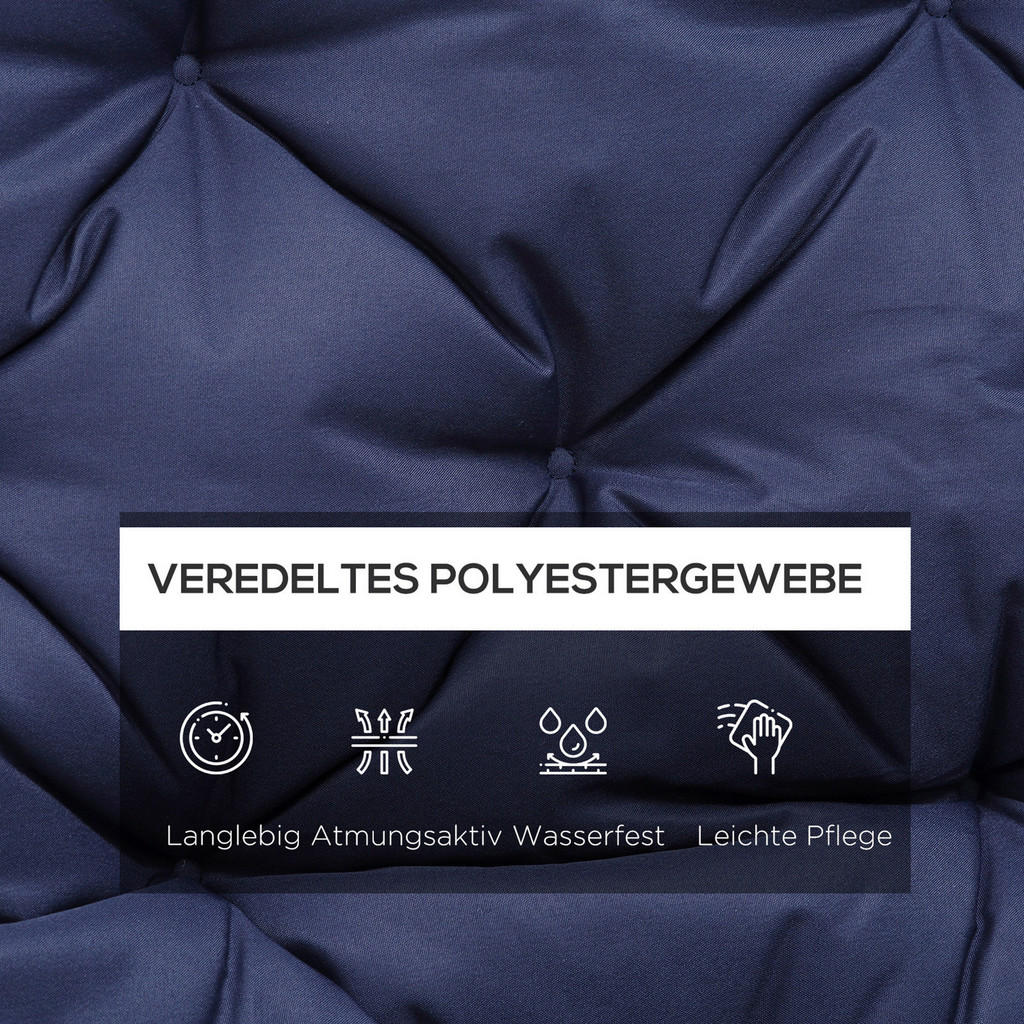 Thumbnail - Outsunny Bankauflage blau Polyester B/H/L: ca. 150x8x98 cm