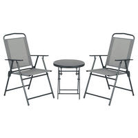 Outsunny Bistro-Set hellgrau Mesh B/H/L: ca. 64x93x53,5 cm Bistro-Set - hellgrau (53,50/64,00/93,00cm) - Outsunny