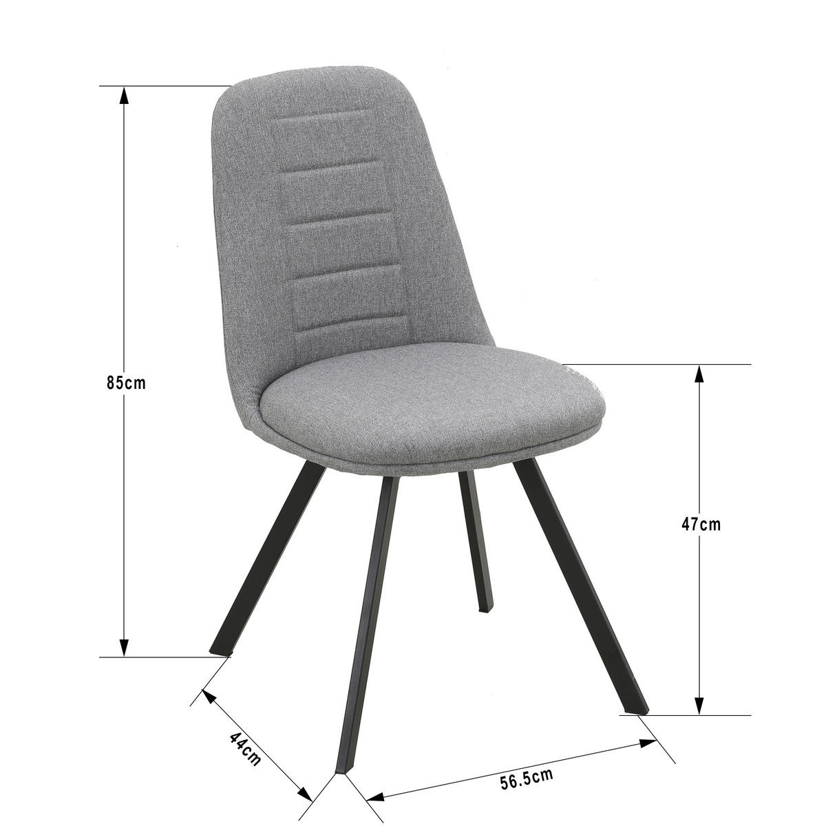 Stuhl CORA grau Microfaser B/T: ca. 56,5x85 cm CORA - schwarz/grau (56,50/85,00cm)