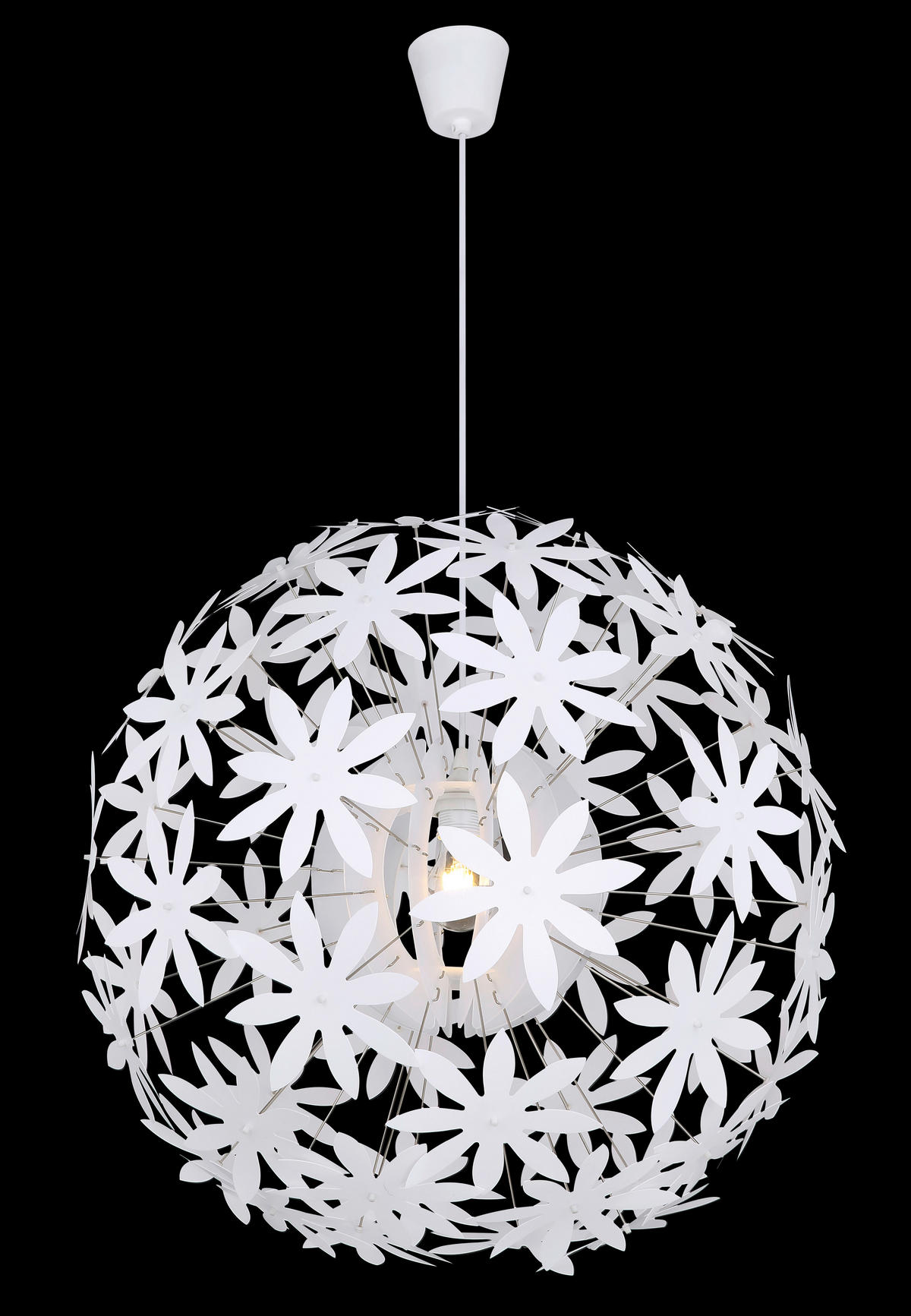 GLOBO Pendelleuchte 15024 weiß Kunststoff H/D: ca. 150x60 cm E27 1 Brennstellen Stella - weiß (60,00/150,00cm) - GLOBO