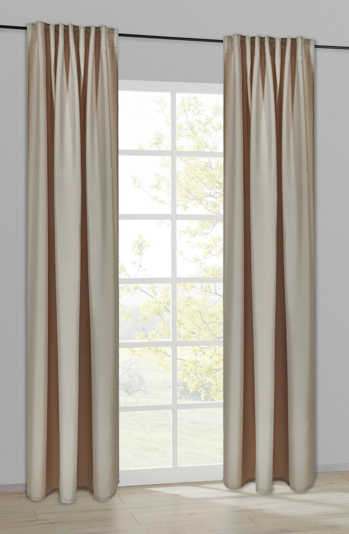 Kombivorhang Elena taupe B/L: ca. 140x245 cm Elena - taupe (140,00/245,00cm) - POCOline