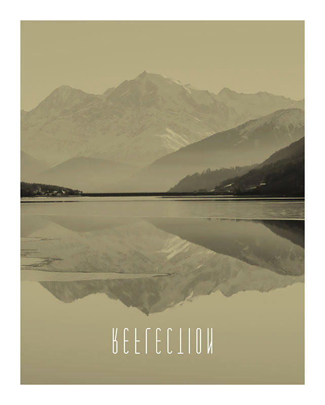 Komar Poster Word Lake Reflection Sand Natur B/L: ca. 40x50 cm günstig online kaufen