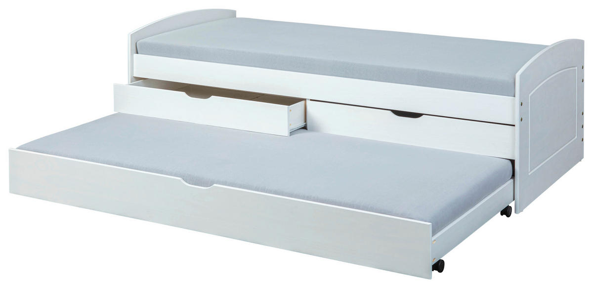 Funktionsbett RIED 90x200 weiß RIED 90x200 - weiß (204,00/98,00/63,00cm) - Inter Link