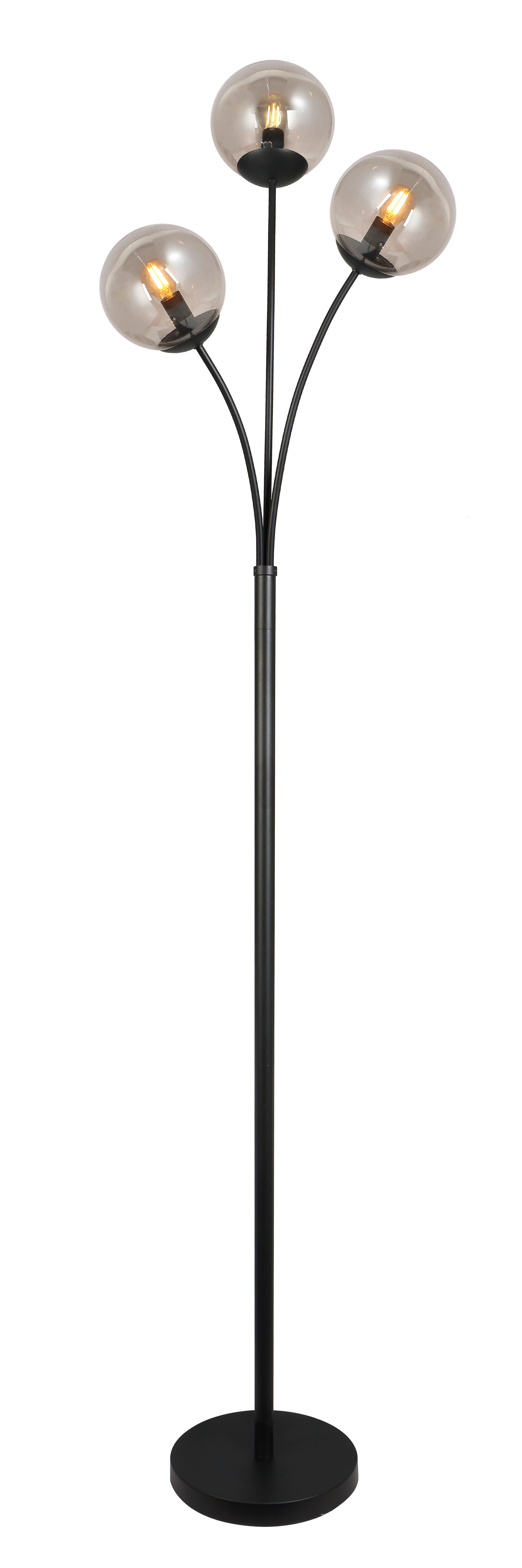 Stehleuchte Space schwarz Glas B/H/T: ca. 37x180x37 cm E14 3 Brennstellen Stehleuchte_Space - schwarz (37,00/180,00/37,00cm)