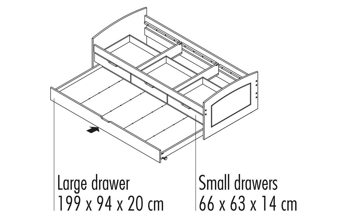 Funktionsbett RIEKA 90x200 weiß RIEKA 90x200 - weiß (205,00/98,00/63,00cm) - Inter Link