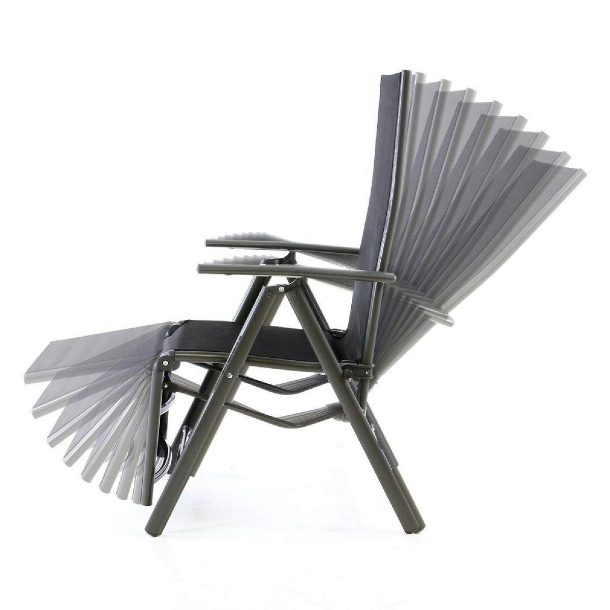 VCM Klappstuhl-Set schwarz Textilene B/H/T: ca. 55x112x60 cm Klappstuhlset - schwarz (55,00/112,00/60,00cm) - VCM