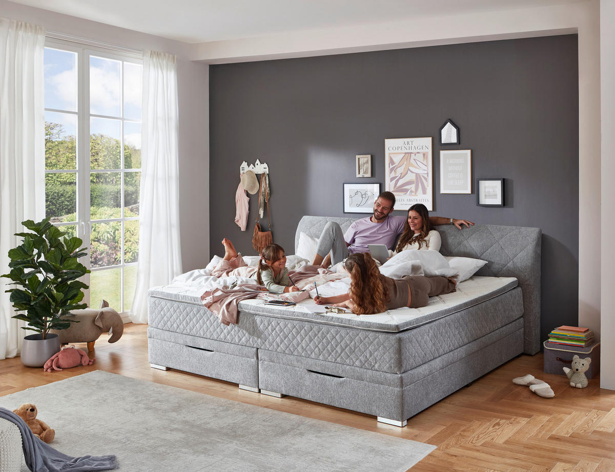 Familienboxbett Korfu silber Korfu - Chrom/silber (256,00/110,00/218,00cm)