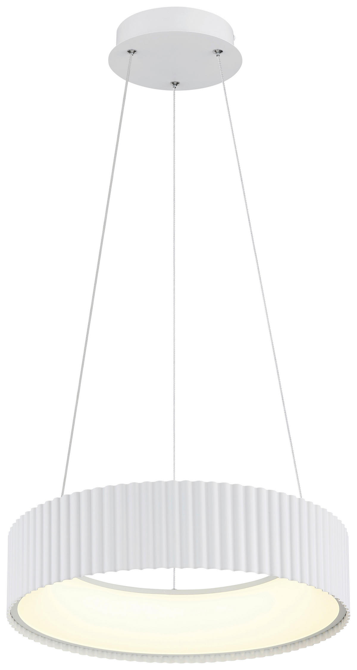 GLOBO LED-Hängeleuchte weiß Opal PVC Metall Acryl H/D: ca. 120x46 cm 1.0 Brennstellen KEMP - weiß/Opal (46,00/120,00cm) - GLOBO