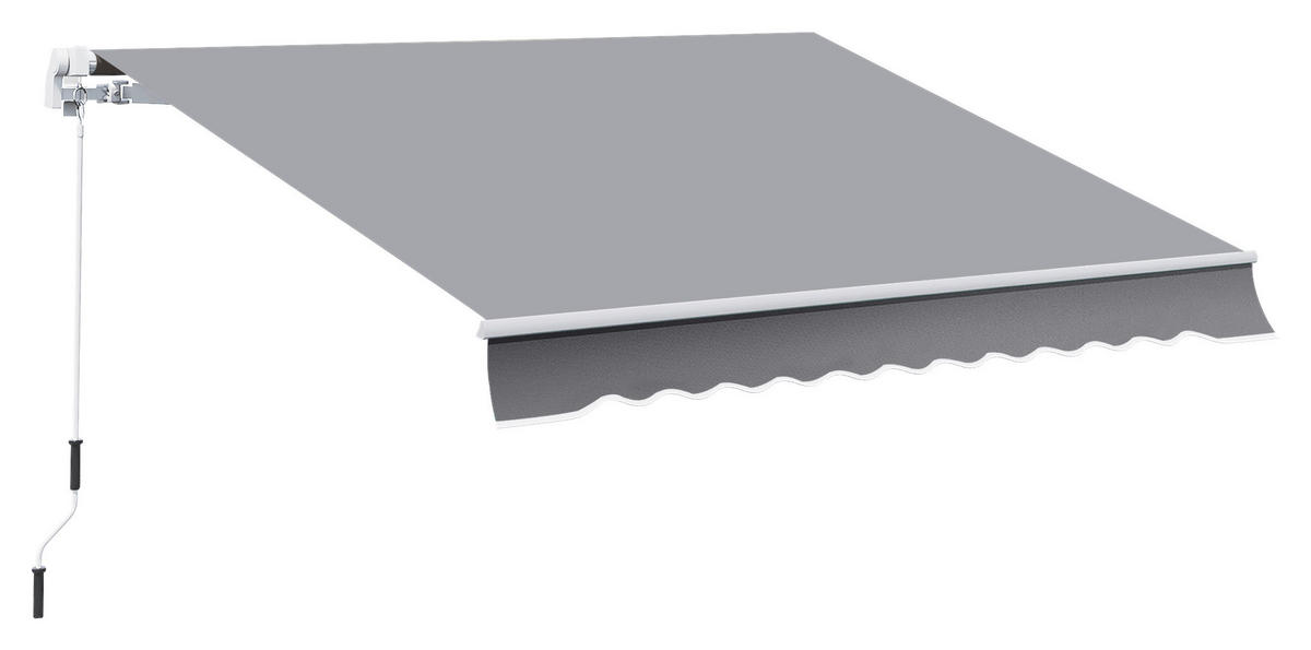 Fenstermarkise mit Handkurbel weiß B/T/L: ca. 245x350x395 cm Fenstermarkise mit Handkurbel - weiß/grau (245,00/395,00cm) - Outsunny