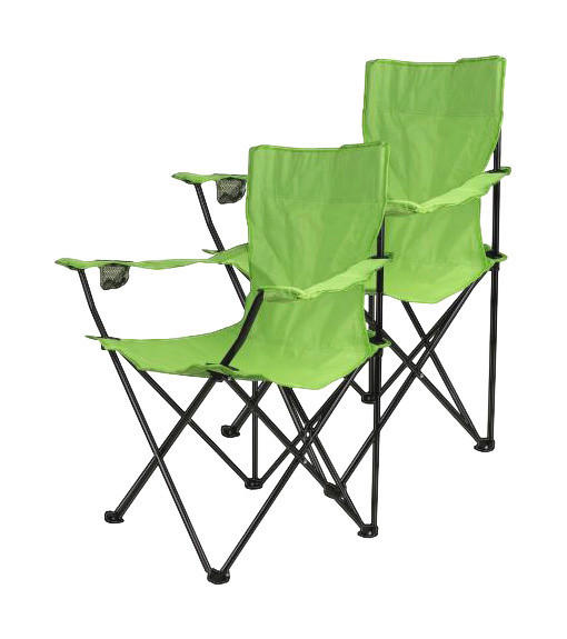 VCM Campingstuhl 2er Set hellgrün Stahlrohr B/H/L: ca. 50x85x85 cm Campingstuhl_Faltstuhl_2er_Set - hellgrün (85,00/50,00/85,00cm) - VCM