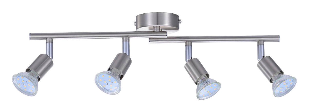 Spotbalken Joris nickel matt Metall L: ca. 50 cm GU10 4 Brennstellen Spotbalken_4flg.Joris - nickel matt (50,00cm)