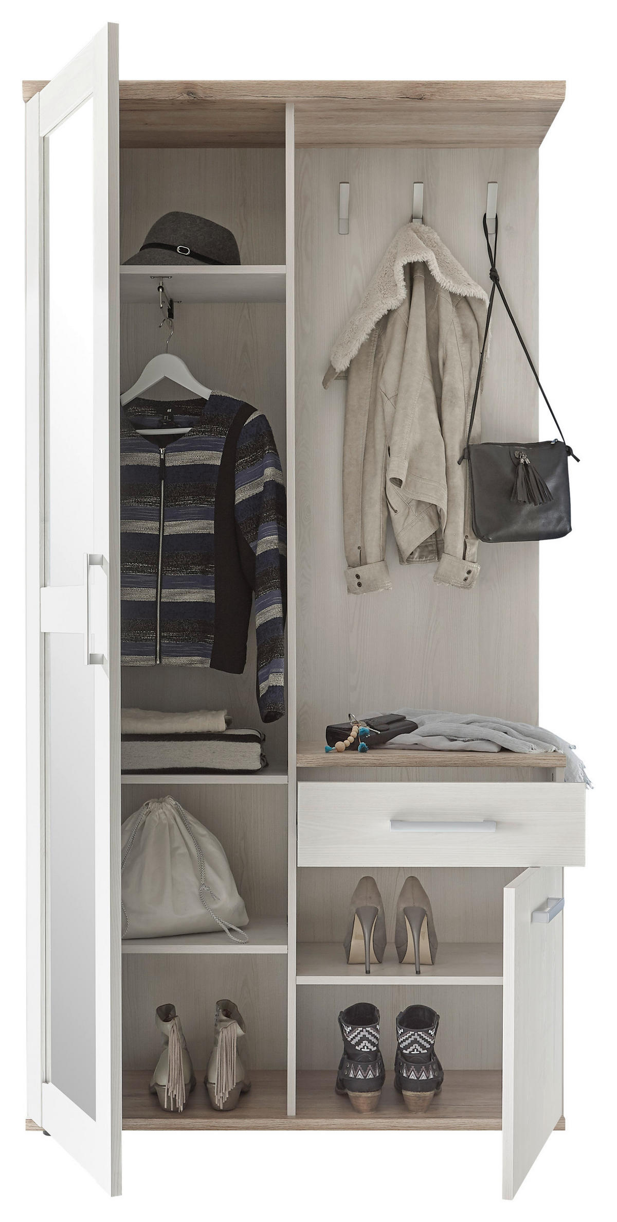 Garderobe Romance San-Remo Nachbildung Sibiu Lärche Nachbildung B/H/T: ca. 100x195x38 cm Romance - (100,00/195,00/38,00cm)