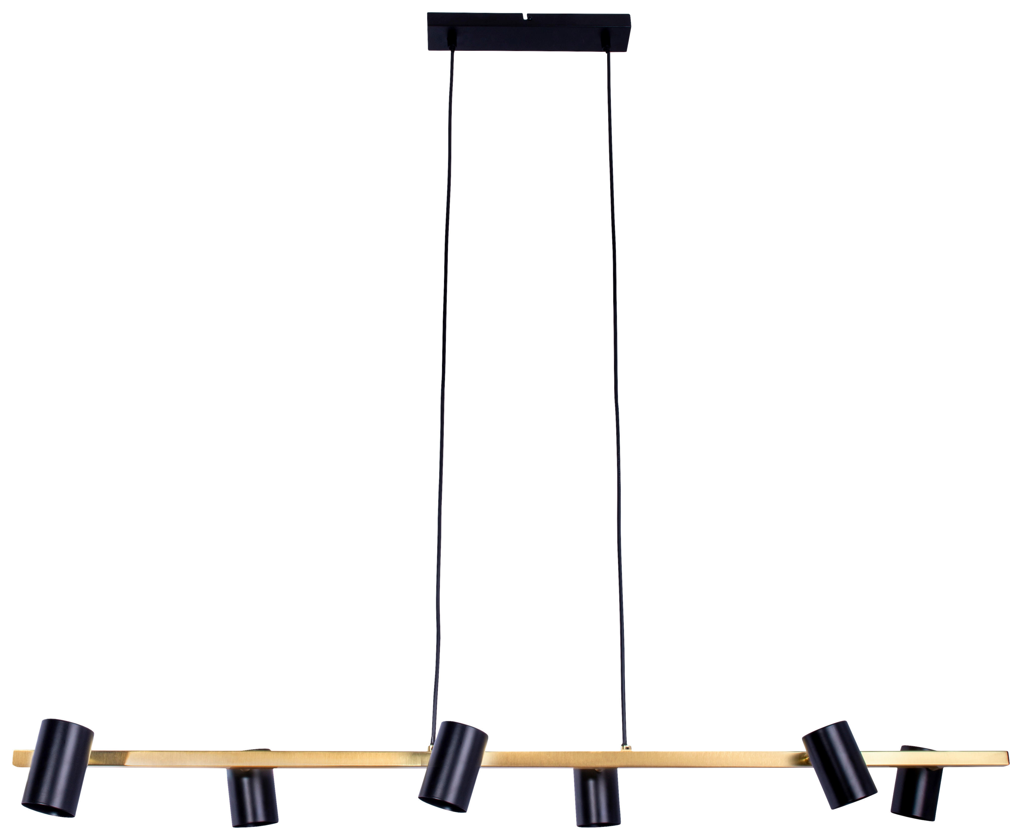Näve Leuchten Pendelleuchte 7094822 schwarz Holz Metall B/H/T: ca. 23x120x115 cm GU10 6 Brennstellen Frida - schwarz (23,00/120,00/115,00cm) - Näve Leuchten