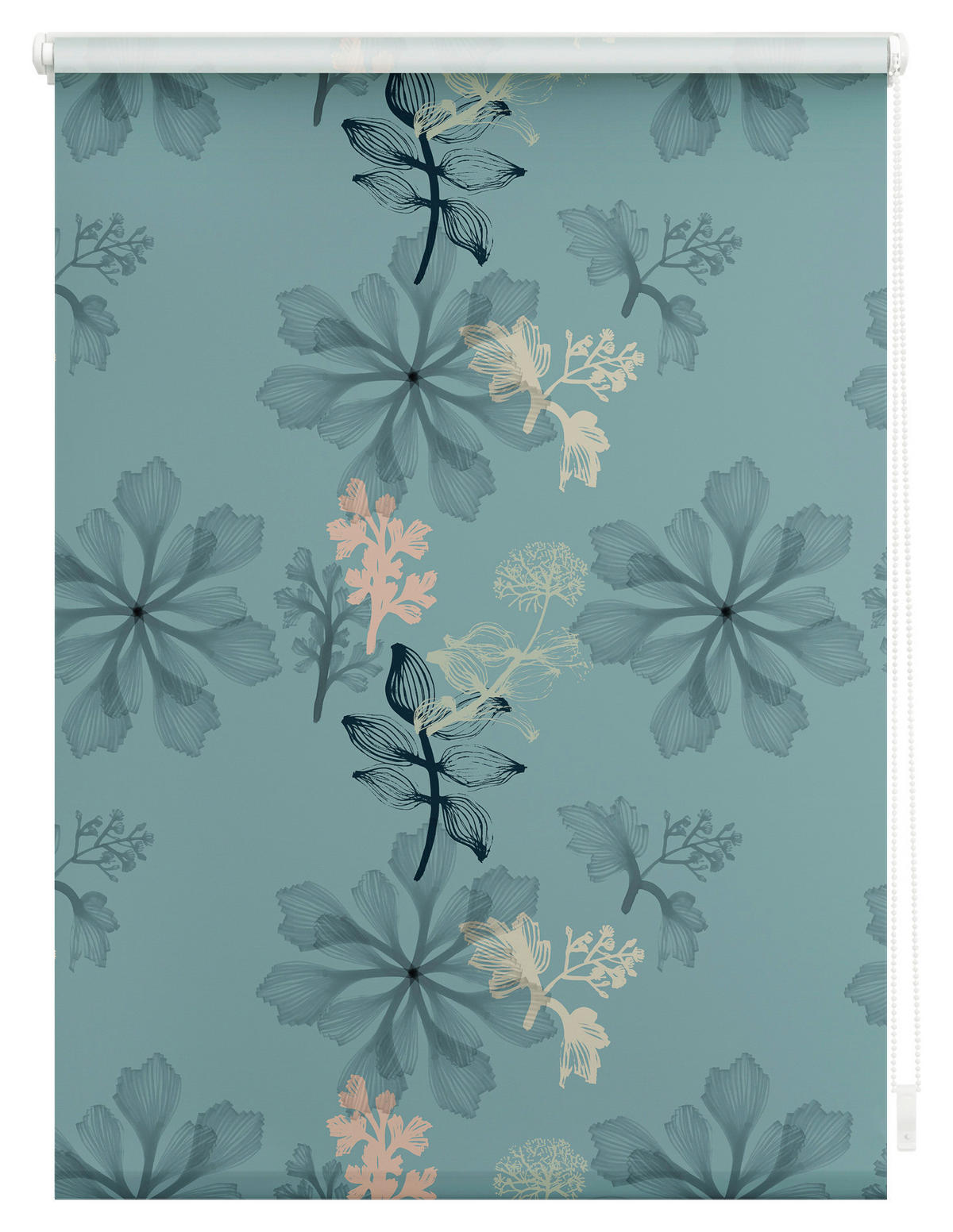 Rollo Aqua Floral blau B/L: ca. 80x150 cm Aqua Floral - blau (80,00/150,00cm) - LICHTBLICK