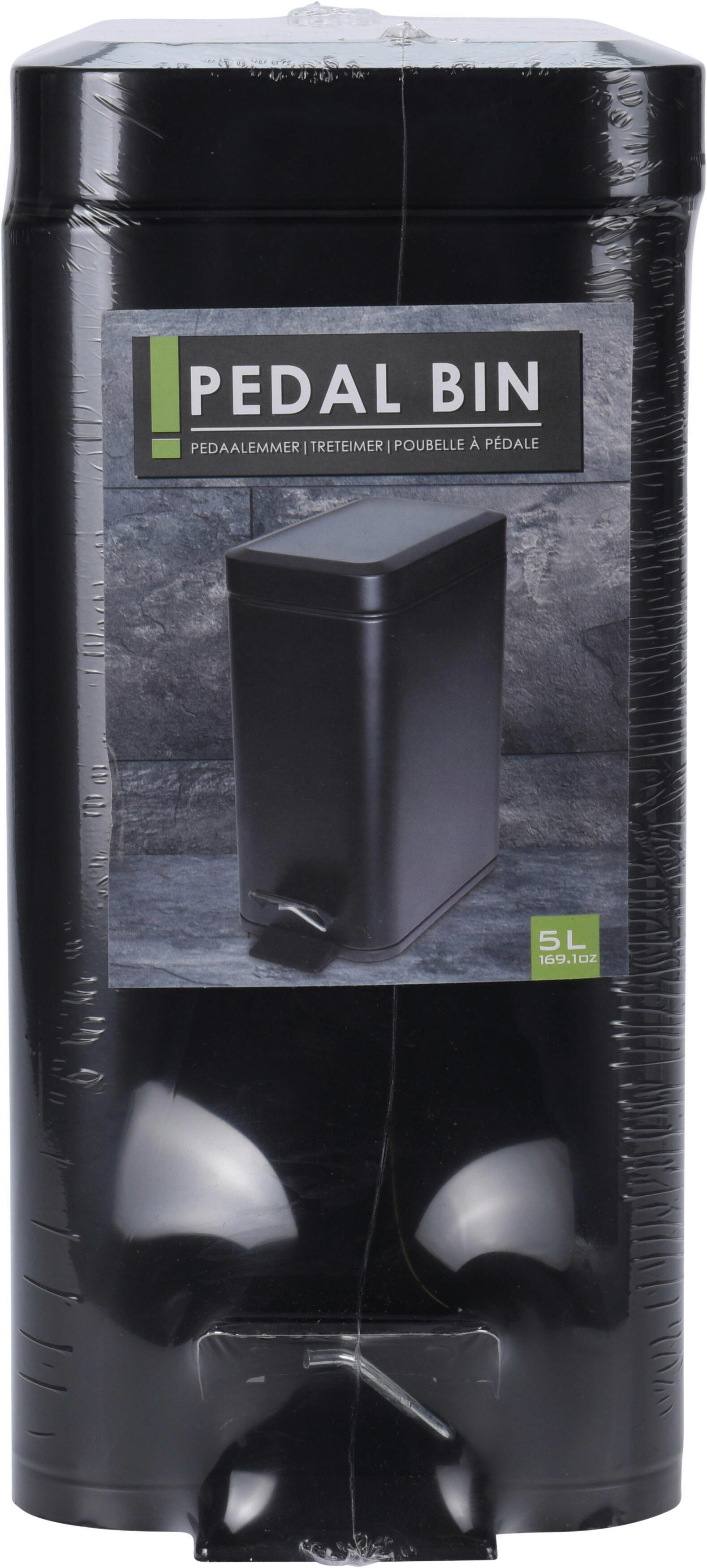 Treteimer schwarz Metall B/H/L: ca. 29x14,2x30,5 cm Treteimer 5l - schwarz (30,50/29,00/14,20cm)