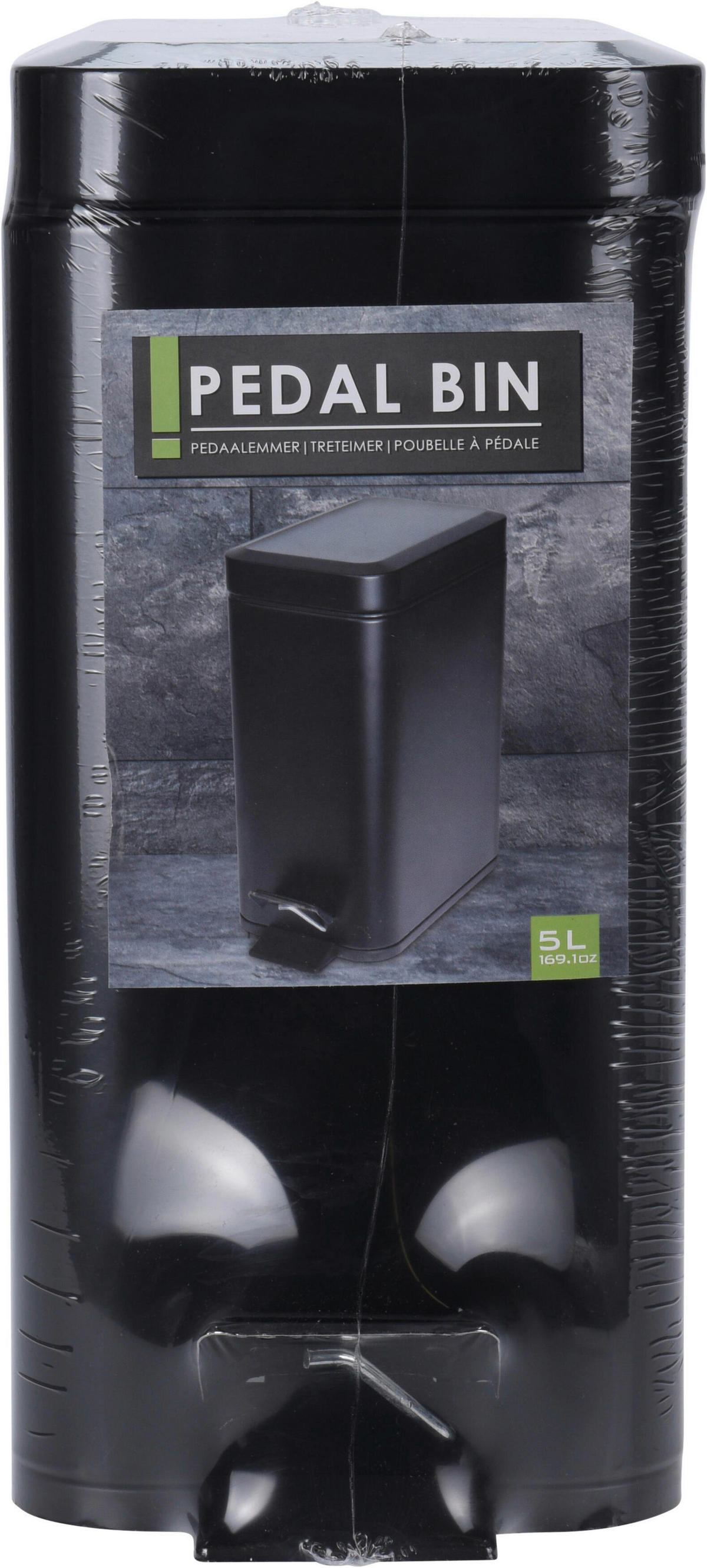 Treteimer schwarz Metall B/H/L: ca. 29x14,2x30,5 cm Treteimer 5l - schwarz (30,50/29,00/14,20cm)