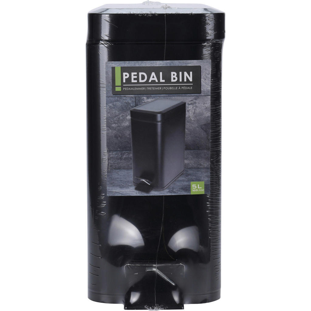 Thumbnail - Treteimer schwarz Metall B/H/L: ca. 29x14,2x30,5 cm