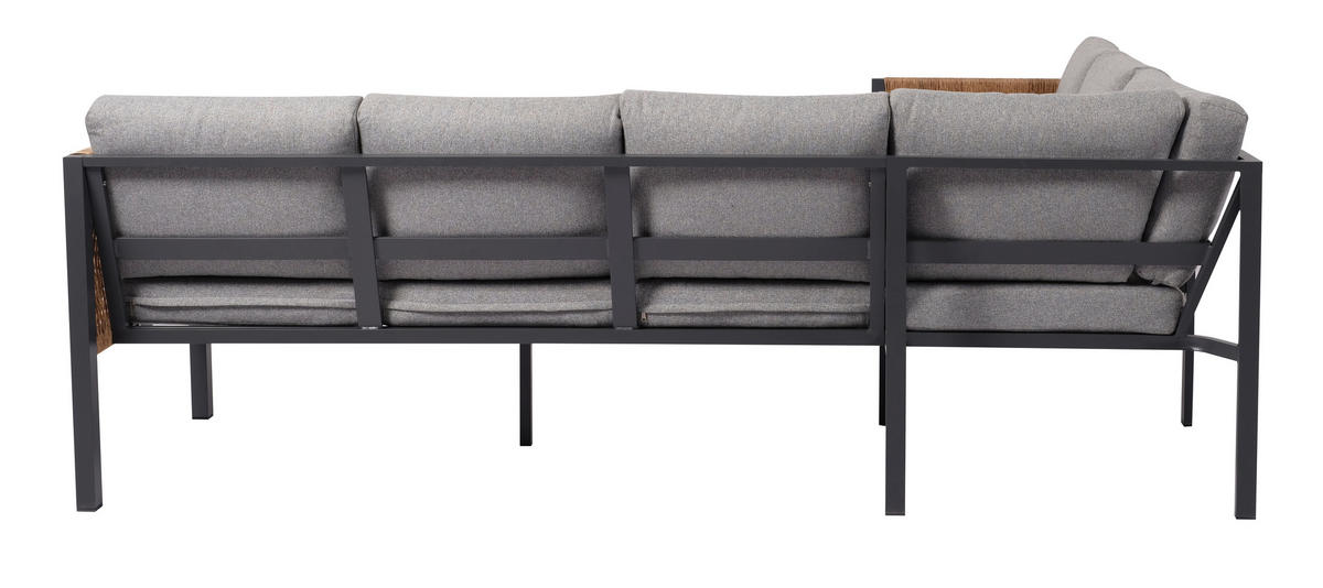 Loungeset grau Aluminium Corner_Sofaset_5tlg. - natur/dunkelgrau