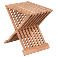 deVries Beistelltisch natur Teakholz B/H/T: ca. 40x45x33 cm Beistelltisch_Woodie_Cross - natur (40,00/45,00/33,00cm) - deVries