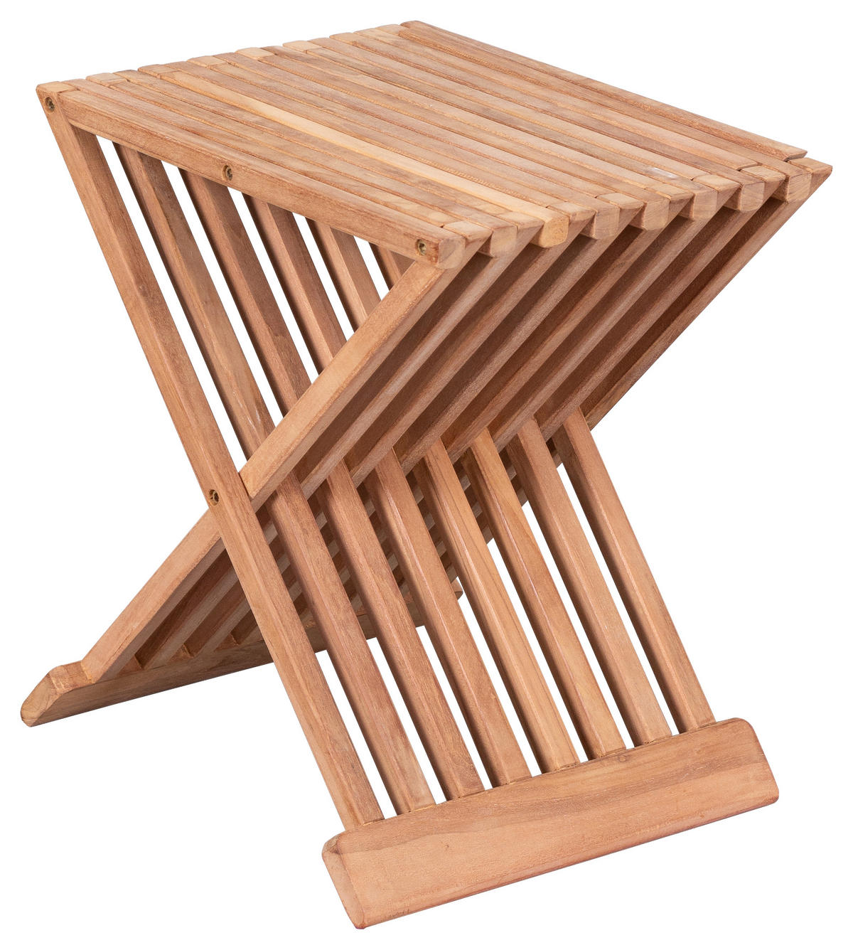 deVries Beistelltisch natur Teakholz B/H/T: ca. 40x45x33 cm Beistelltisch_Woodie_Cross - natur (40,00/45,00/33,00cm) - deVries