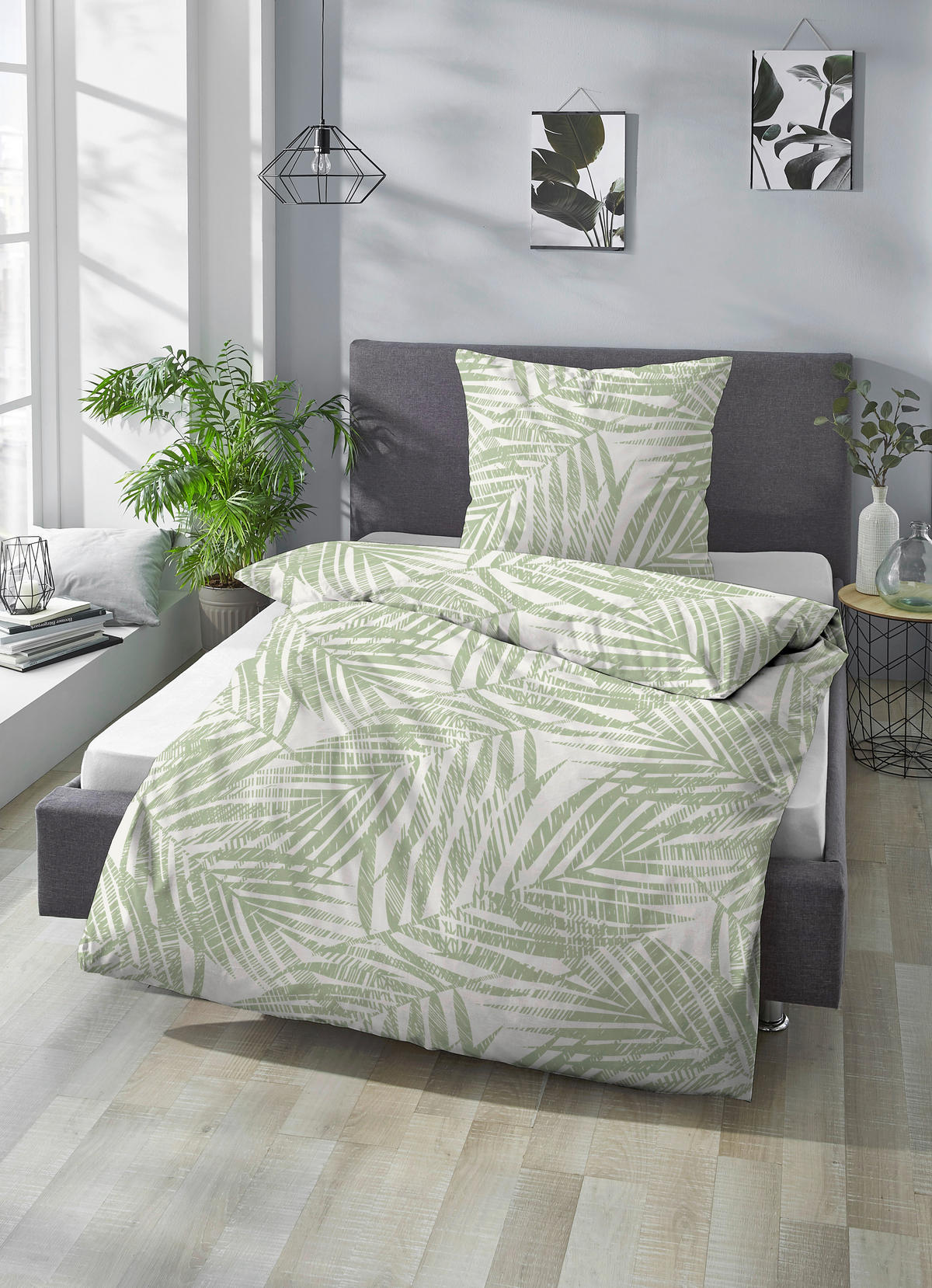 Baumwoll Bettwäsche Seersucker Bettwäsche_Seersucker_Farn - grün (135,00/200,00cm)