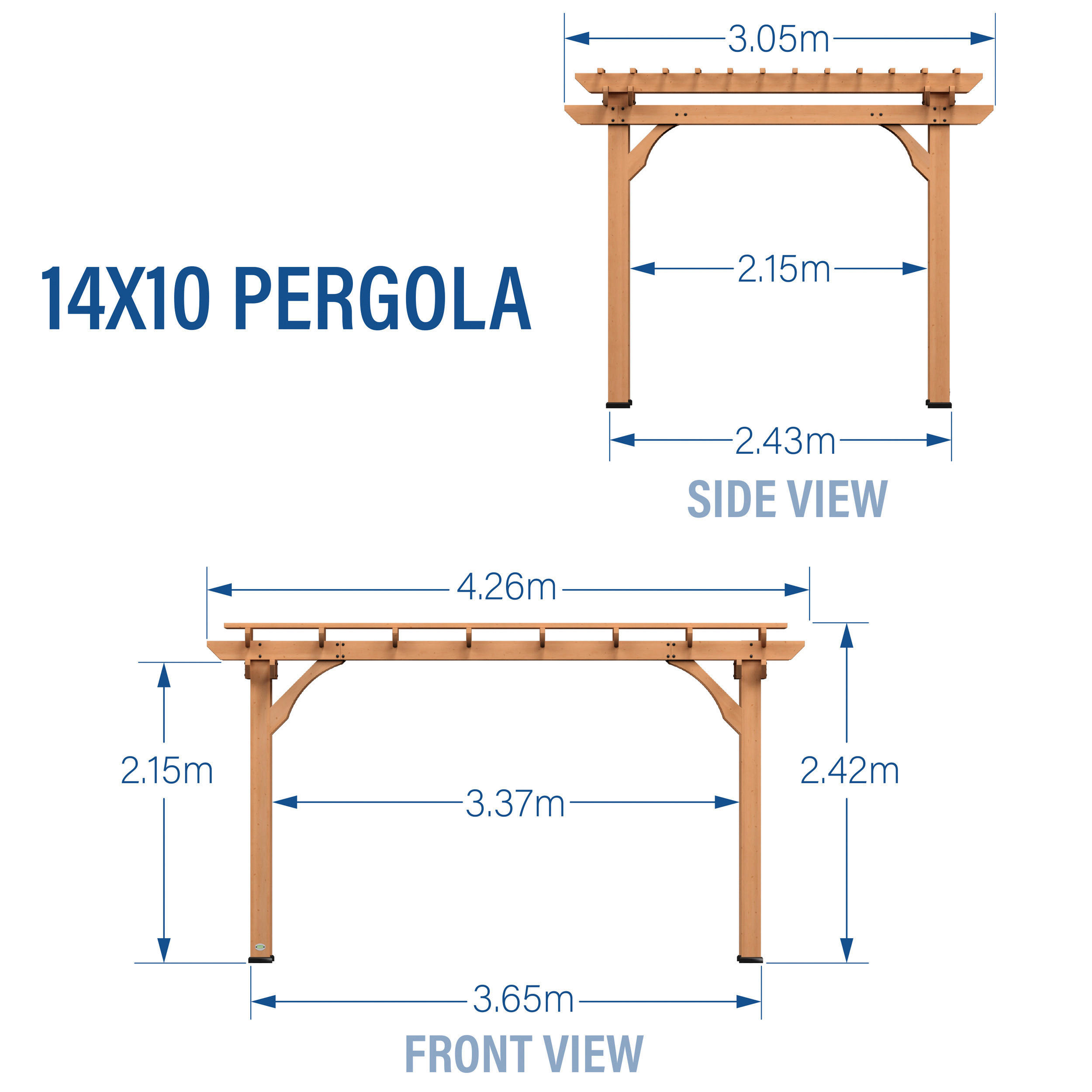 Backyard Discovery Backyard Discovery Pergola braun Holz B/H/L: ca. 427x242x305 cm Backyard_Discovery_Pergola - braun (305,00/427,00/242,00cm) - Backyard Discovery