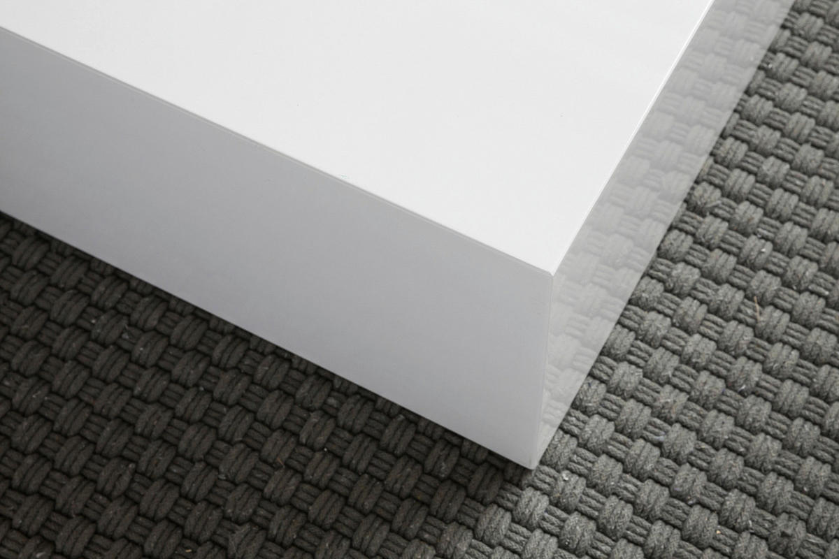 Couchtisch weiß Lack Hochglanz B/H/T: ca. 60x30x60 cm Monobloc Couchtisch - weiß (60,00/30,00/60,00cm) - Wohnling