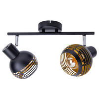 Näve Leuchten 2er Spot Casco NV1387122 schwarz gold Metall B/H/T: ca. 36x12x15 cm E27 2 Brennstellen 2er Spot "Casco" - gold/schwarz (36,00/12,00/15,00cm) - Näve Leuchten