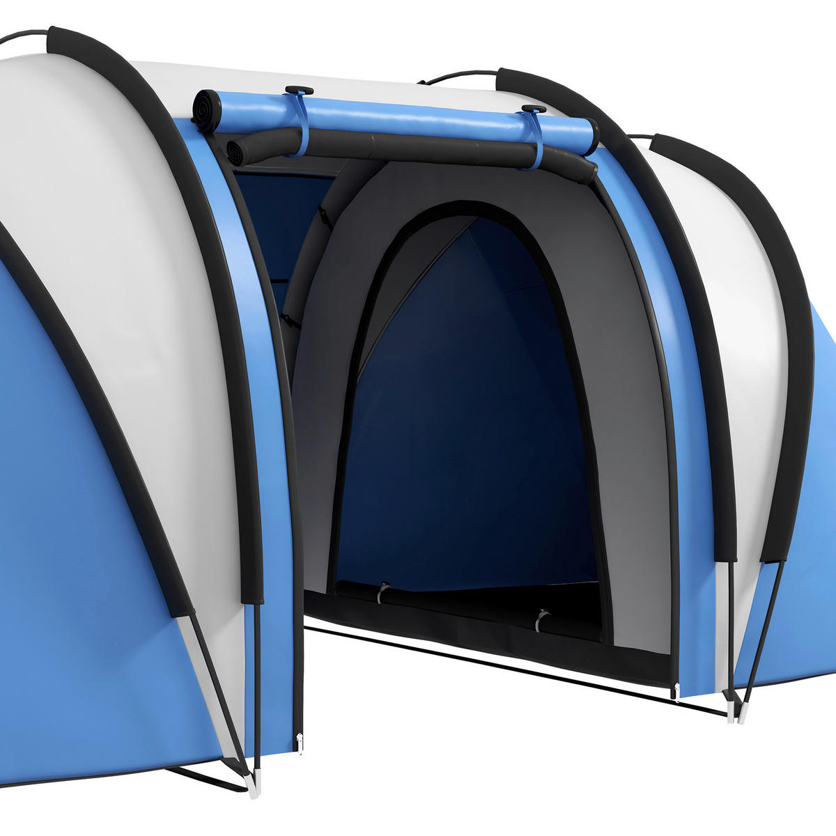 Outsunny Tunnelzelt B/H/L: ca. 220x180x450 cm Tunnelzelt - blau (450,00/220,00/180,00cm) - Outsunny