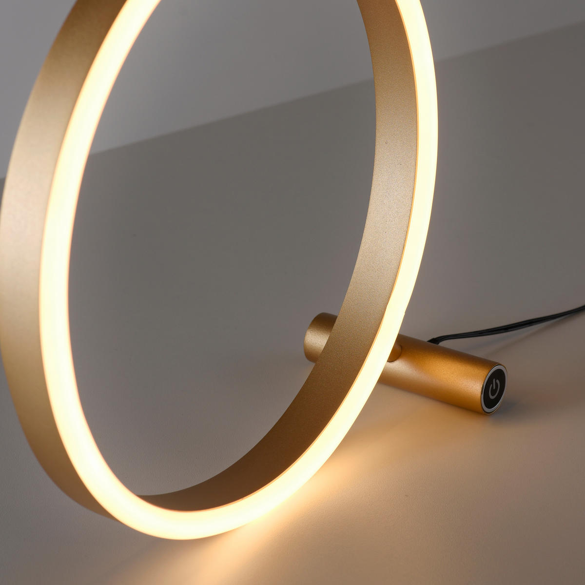 Just Light LED-Touch-Tischleuchte RITUS 15390-60 weiß messing Metall B/H/T: ca. 30x30x10 cm 1 Brennstellen RITUS - messing/weiß (30,00/30,00/10,00cm) - Just Light