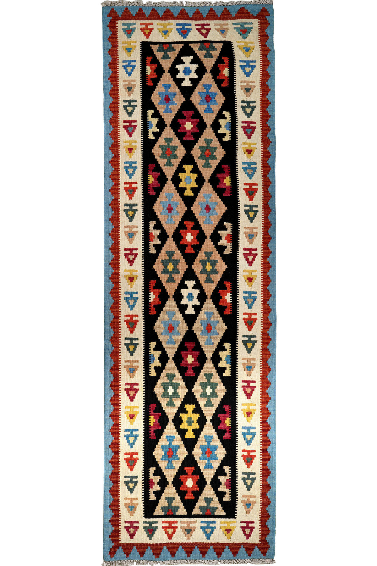 PersaTepp Teppich Kelim Gashgai beige B/H/L: ca. 88x1x295 cm Kelim Gashgai - beige/schwarz (295,00/88,00/1,00cm) - PersaTepp