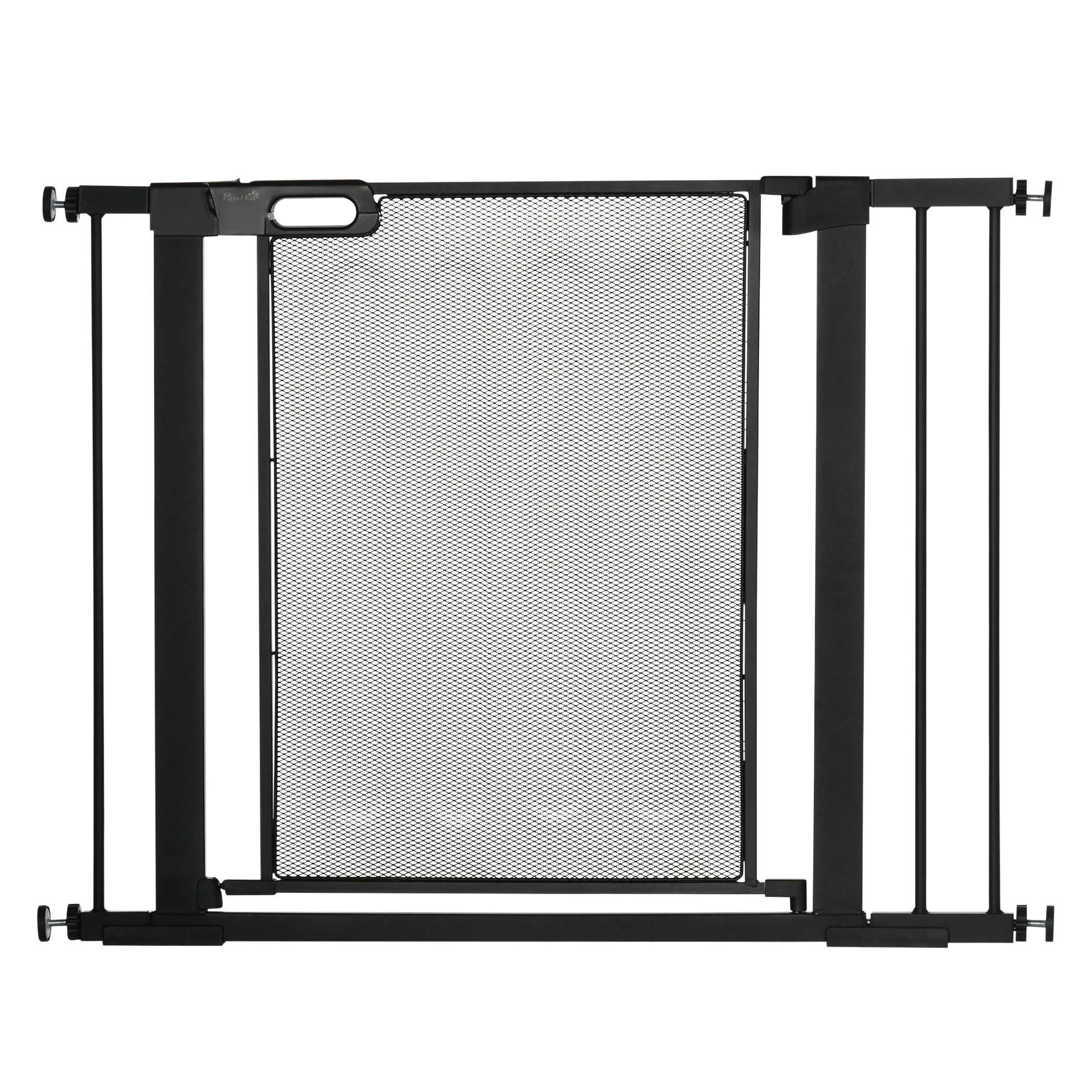 PawHut Türschutzgitter schwarz Stahl B/H/L: ca. 2x76x103 cm Türschutzgitter - schwarz (103,00/2,00/76,00cm) - PawHut