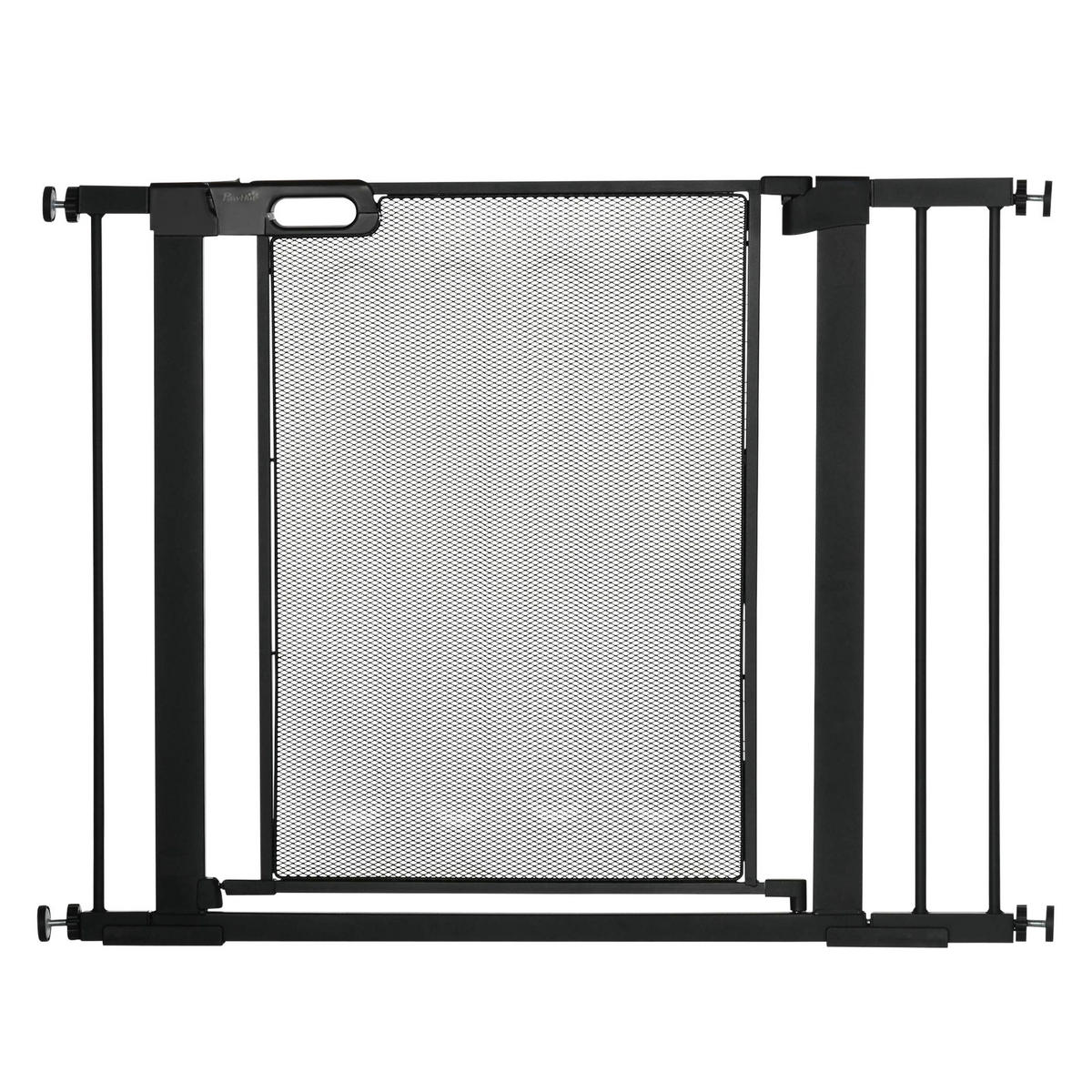PawHut Türschutzgitter schwarz Stahl B/H/L: ca. 2x76x103 cm Türschutzgitter - schwarz (103,00/2,00/76,00cm) - PawHut