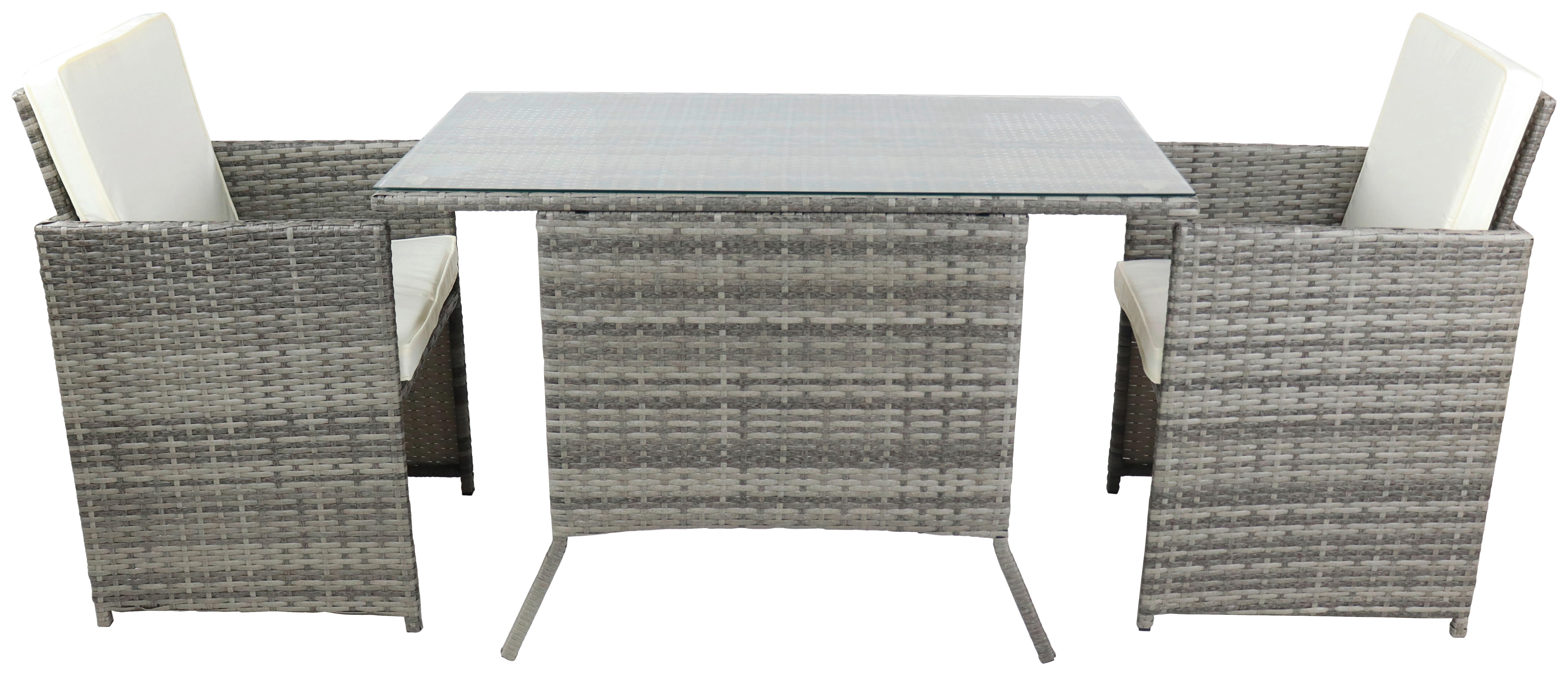 VCM Gartensitzgruppe Raloso grau Rattan B/H/L: ca. 114x86x64 cm Raloso - grau (64,00/114,00/86,00cm) - VCM