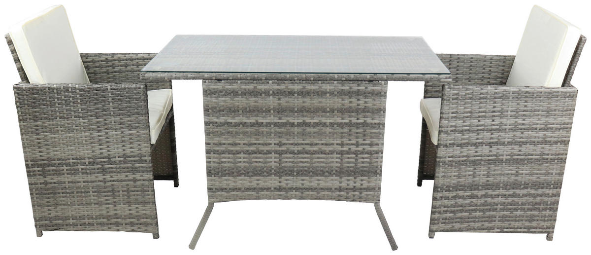 VCM Gartensitzgruppe Raloso grau Rattan B/H/L: ca. 114x86x64 cm Raloso - grau (64,00/114,00/86,00cm) - VCM