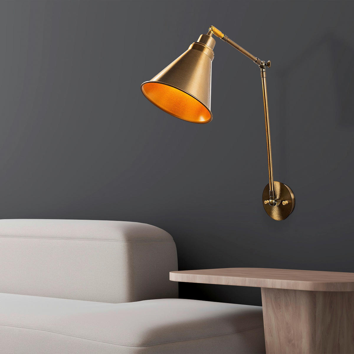 Opviq Wandleuchte Metall B/H/L: ca. 20x56x20 cm E27 1 Brennstellen Berceste - (20,00/20,00/56,00cm) - Opviq