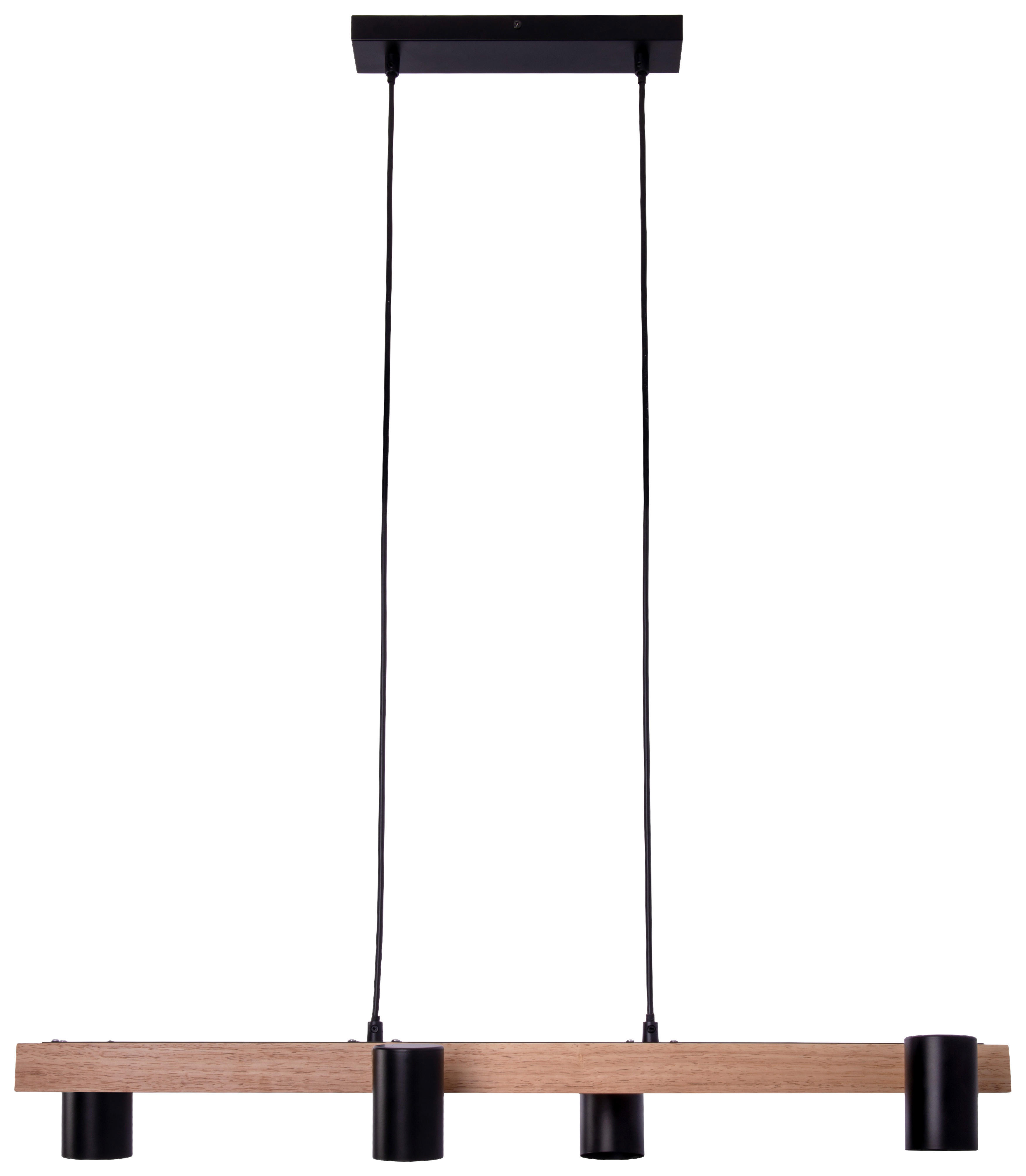 Näve Leuchten Pendelleuchte 7094522 schwarz Holz Metall B/H/T: ca. 24x120x80 cm GU10 4 Brennstellen Frida - schwarz (24,00/120,00/80,00cm) - Näve Leuchten