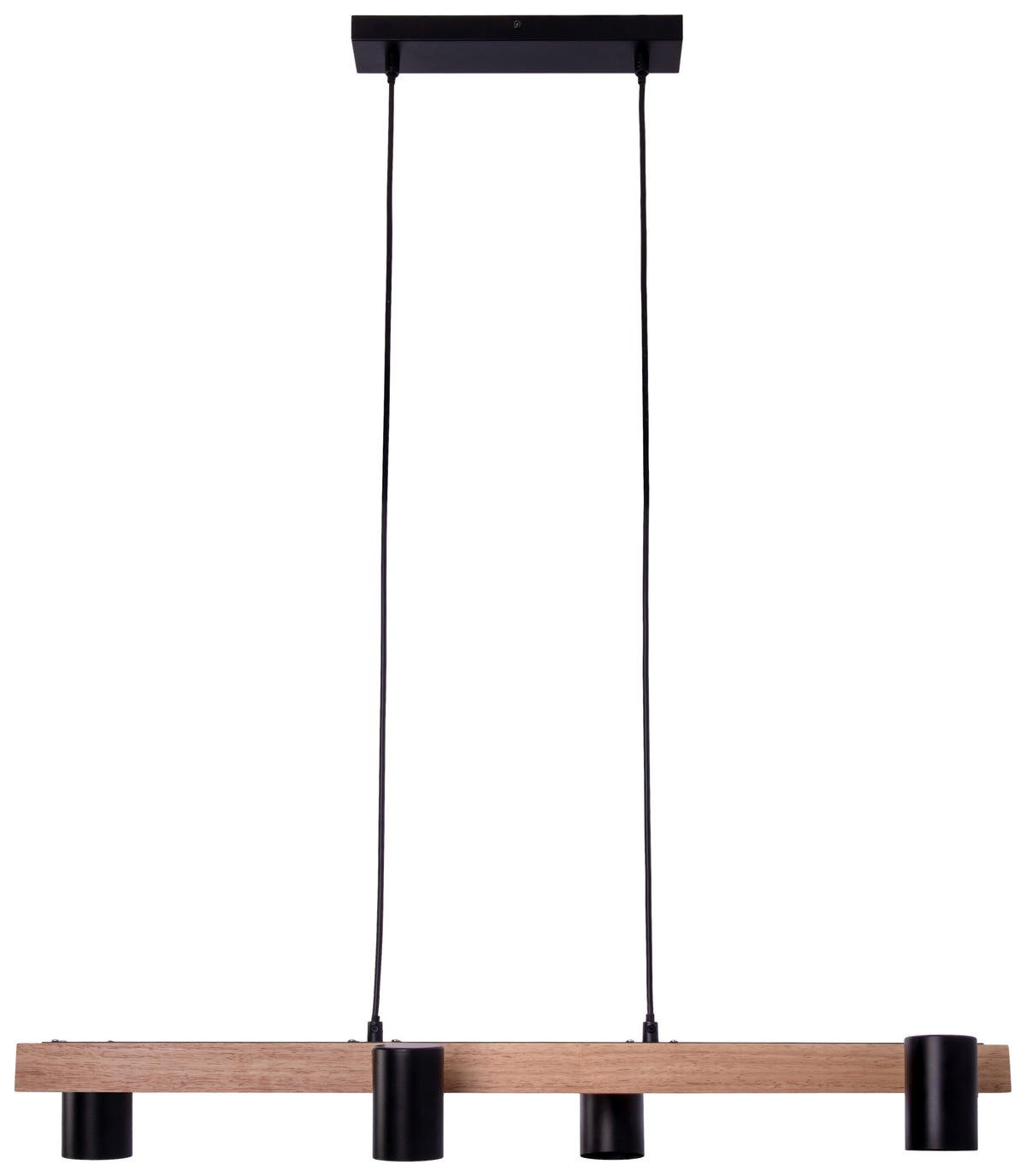 Näve Leuchten Pendelleuchte 7094522 schwarz Holz Metall B/H/T: ca. 24x120x80 cm GU10 4 Brennstellen Frida - schwarz (24,00/120,00/80,00cm) - Näve Leuchten