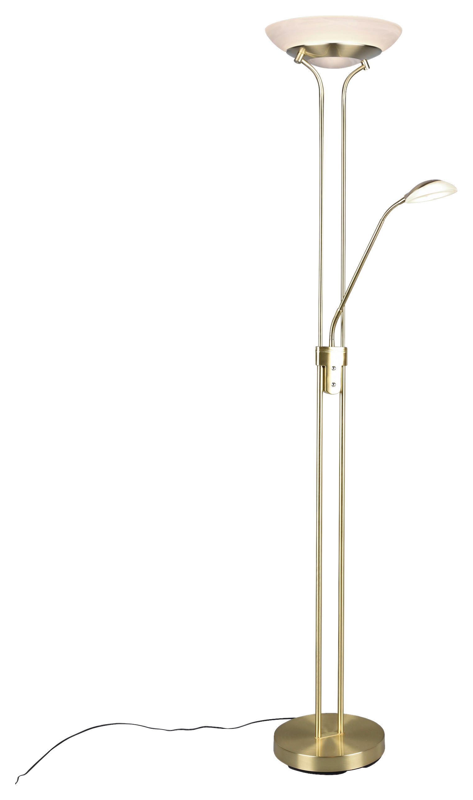 Reality Stehleuchte ORSON R40073508 messing weiß Metall Glas H/D: ca. 180x32 cm Orson - messing/weiß (32,00/180,00cm) - Reality