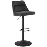 Barhocker schwarz schwarz Samt Eisen B/H/T: ca. 45x106x51 cm Barhocker - schwarz (45,00/106,00/51,00cm) - Wohnling