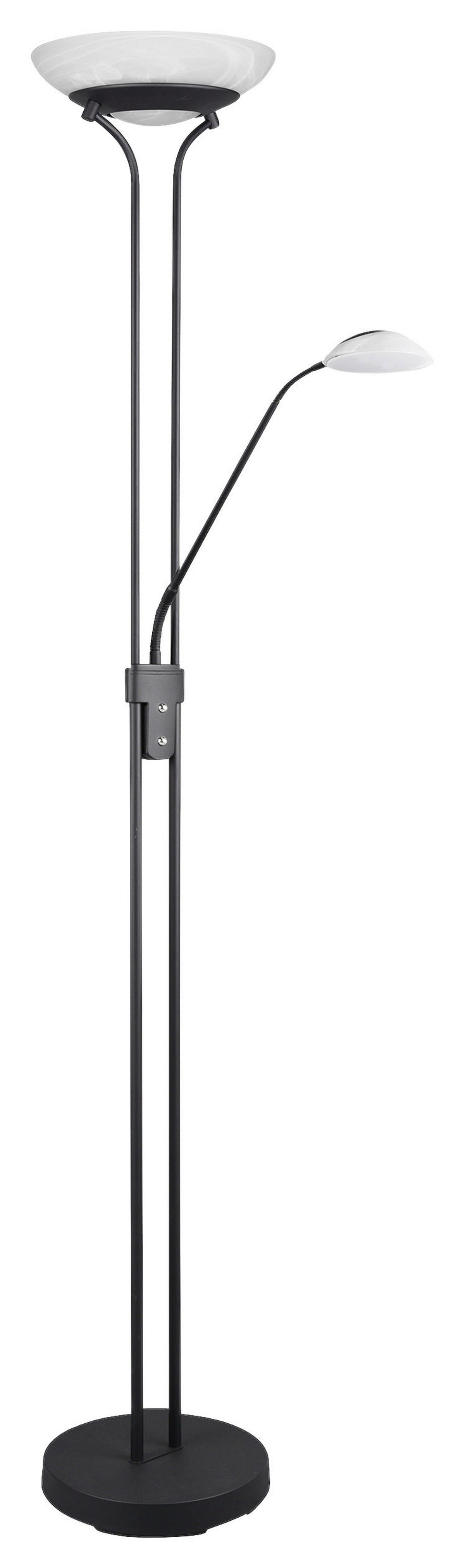 Reality Stehleuchte ORSON R40073532 mattschwarz weiß Metall Glas H/D: ca. 180x32 cm Orson - weiß/mattschwarz (32,00/180,00cm) - Reality