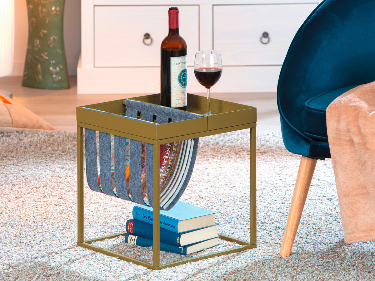 Zeitungsständer Club NY braun Metall B/H/T: ca. 35x40x35 cm Club NY - braun (35,00/40,00/35,00cm) - Inter Link