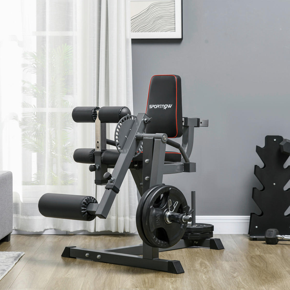 SPORTNOW Beinstrecker schwarz Stahl B/H/L: ca. 90x105x100 cm Beinstrecker - schwarz/grau (100,00/90,00/105,00cm) - SPORTNOW