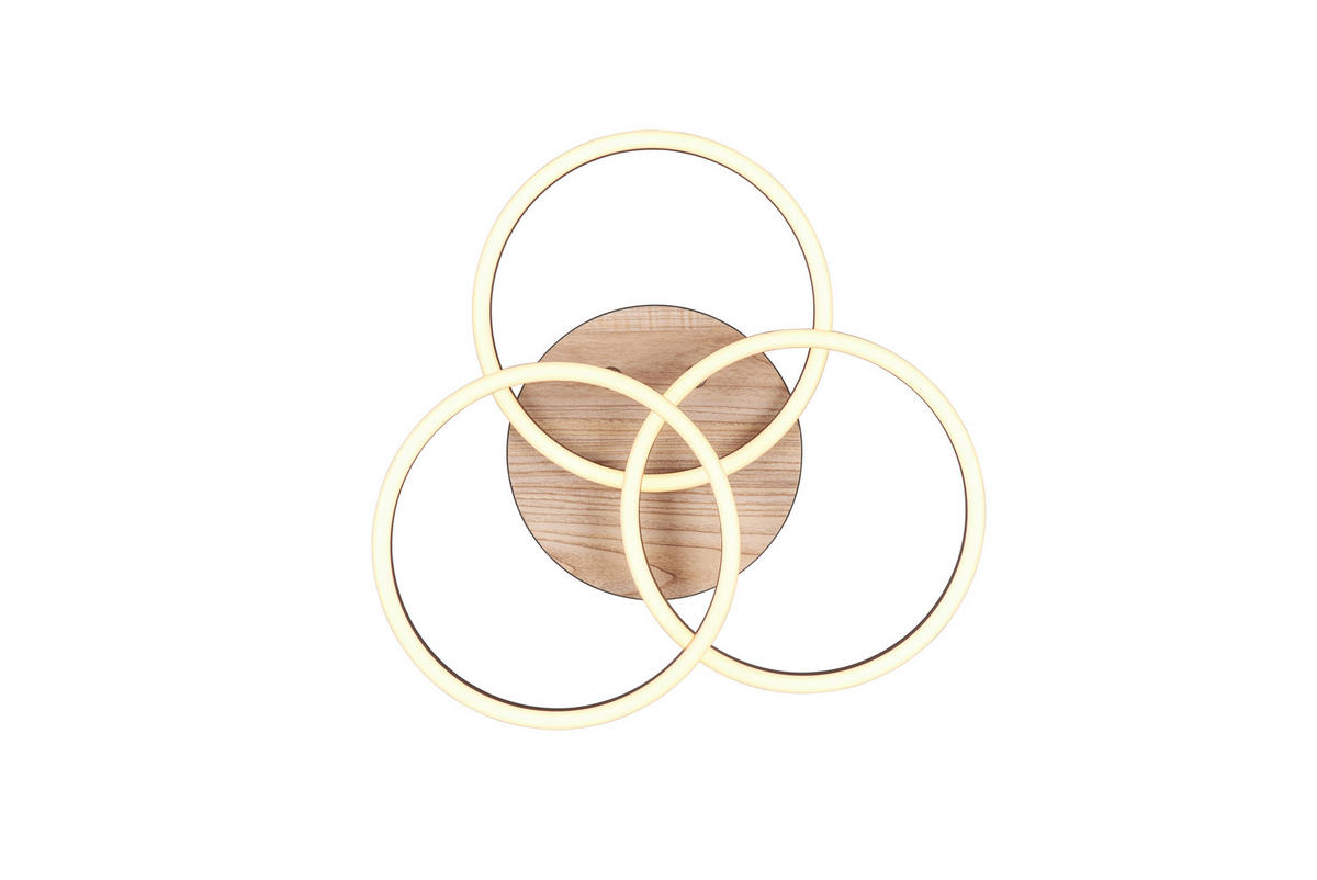 Reality LED-Deckenleuchte R62823135 Circle schwarz MDF Acryl Metall B/H: ca. 43x9 cm 1 Brennstellen Circle - schwarz (43,00/9,00cm) - Reality