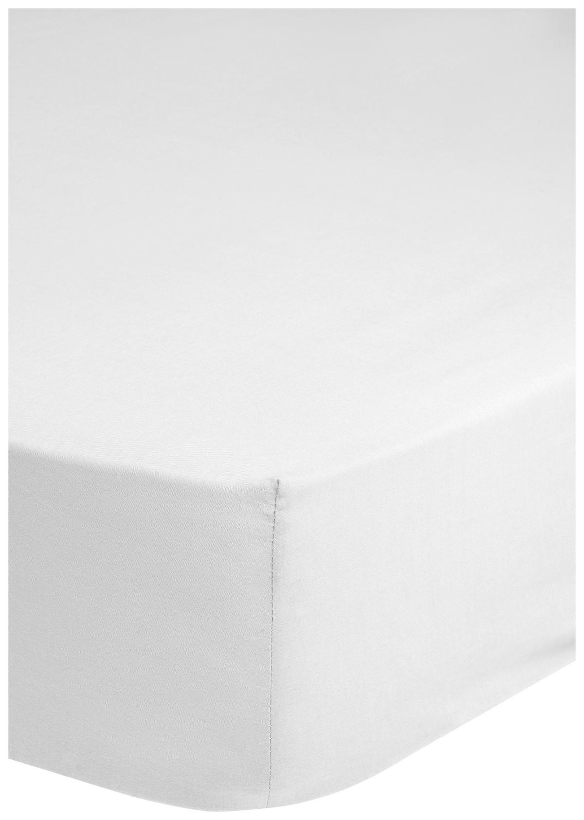 Baumwoll Spannbetttuch Satin Spannbetttuch-Satin 90x200cm - weiß (90,00/200,00cm) - HIP