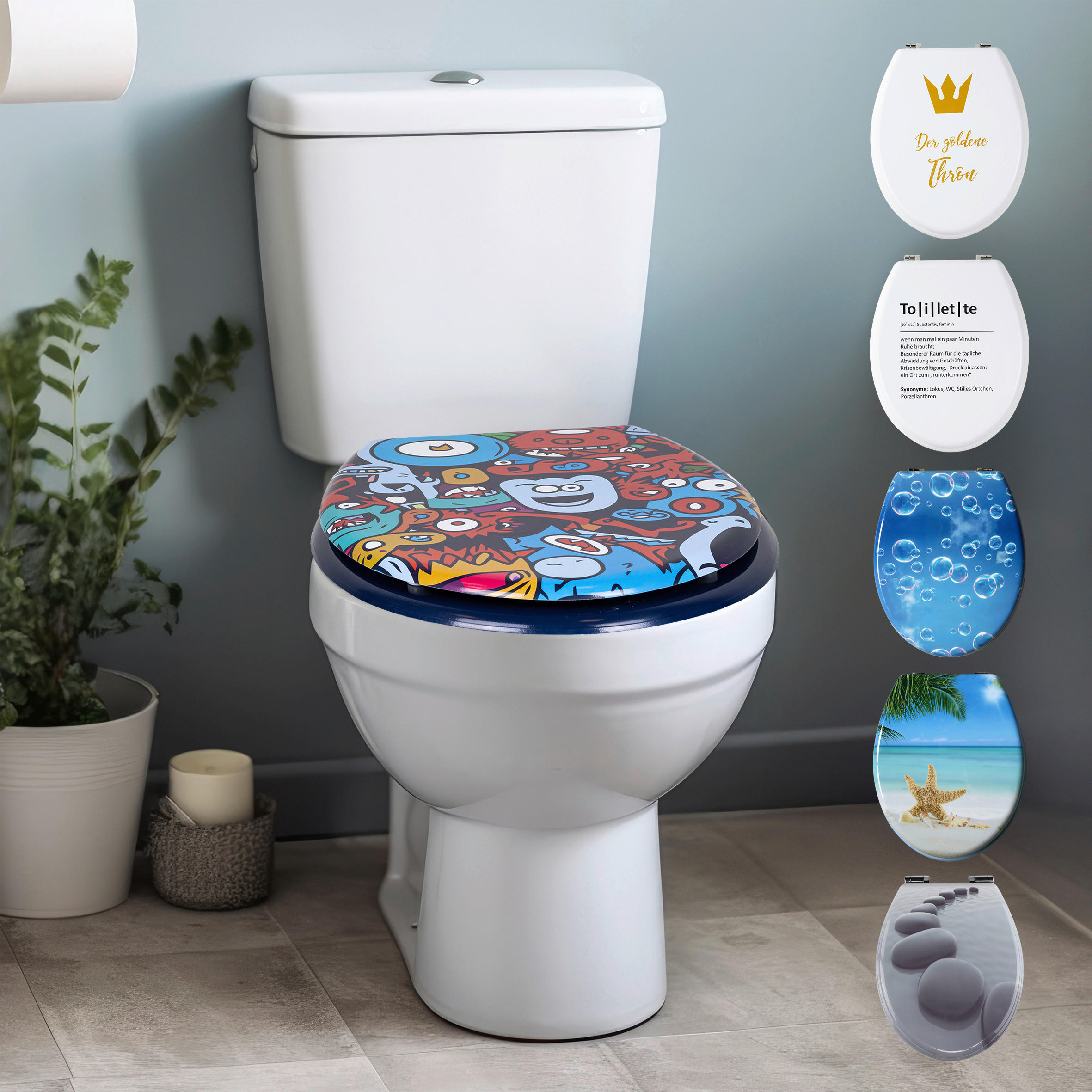 WC-Sitz bunt MDF WC-Sitz - bunt