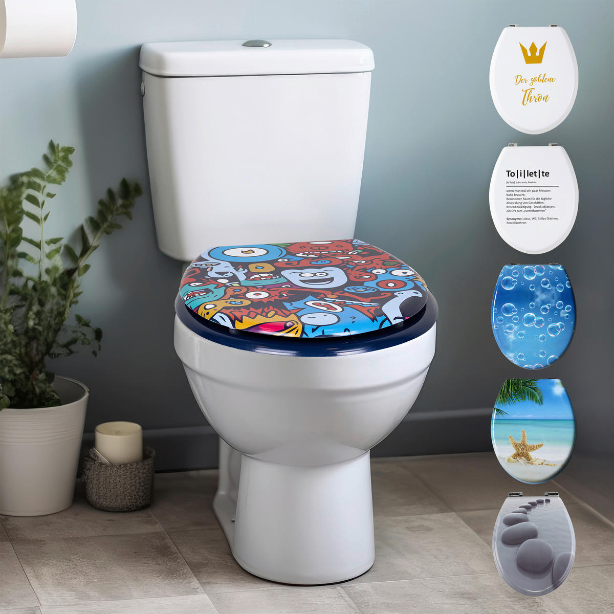 WC-Sitz bunt MDF WC-Sitz - bunt